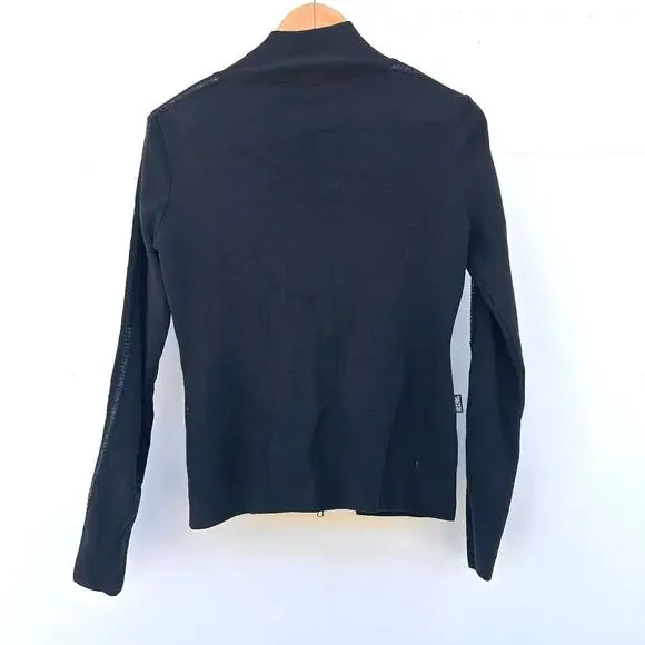 Vintage Y2K 2000s Moschino Jeans Black Full Zip Sweater Heart Sequin Small - Picture 4 of 9